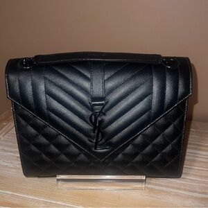 Saint Laurent Black Quilted Shoulder Bag
